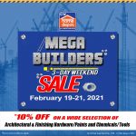 CW Home Depot - Mega BuilderCW Home Depot - Mega Builders Sale: Get 10% Offs Sale: Get 10% Off