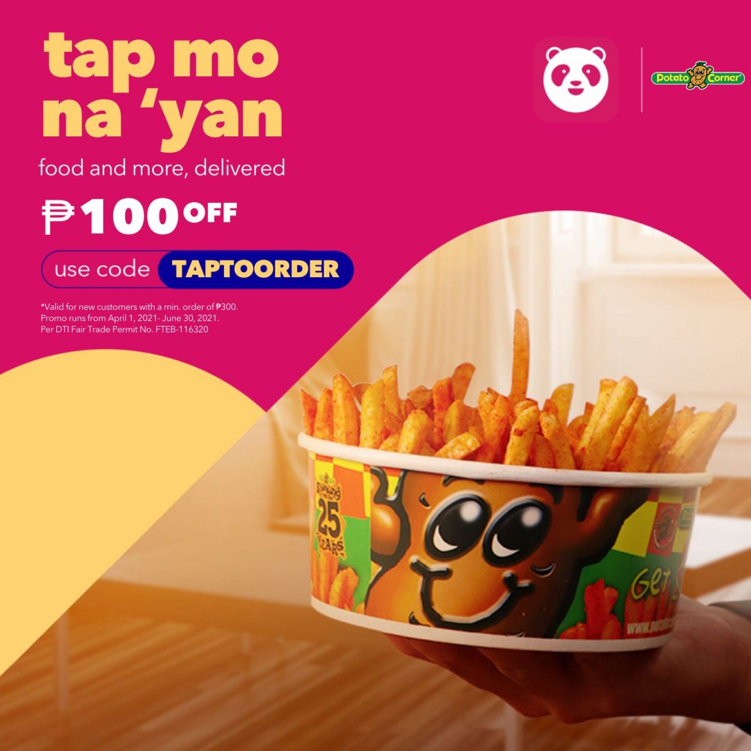 Potato Corner - Get ₱100 Off On Orders Via Foodpanda | Deals Pinoy