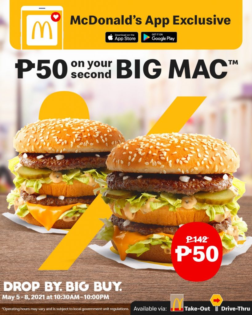 McDonald's - App Exclusive: ₱50 on Your Second Big Mac | Deals Pinoy