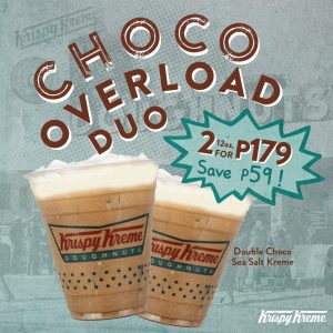 Krispy Kreme - Buy 2 Double Choco Sea Salt Kreme for P179 (Save P59)